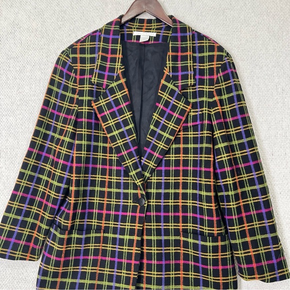 Vintage The Limited Wool Blend Blazer Women L Jacket Groovy 80s 90s USA Made - Picture 2 of 16